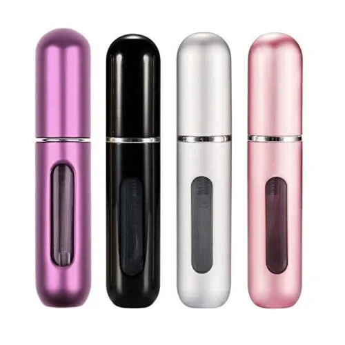 5ML Perfume Travel Refillable Mini Bottle Refillable Portable Perfume Atomizer Mini Perfume Aerosol for Trip Fragrance Empty Spray Bottle Scent Pump Case (Purple)