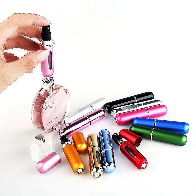 5ML Perfume Travel Refillable Mini Bottle Refillable Portable Perfume Atomizer Mini Perfume Aerosol for Trip Fragrance Empty Spray Bottle Scent Pump Case (Purple)