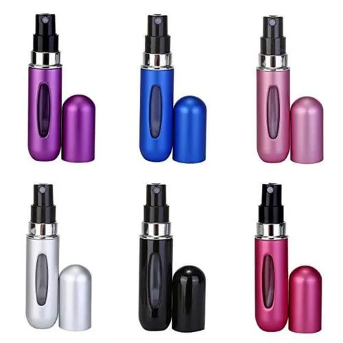 5ML Perfume Travel Refillable Mini Bottle Refillable Portable Perfume Atomizer Mini Perfume Aerosol for Trip Fragrance Empty Spray Bottle Scent Pump Case (Purple)