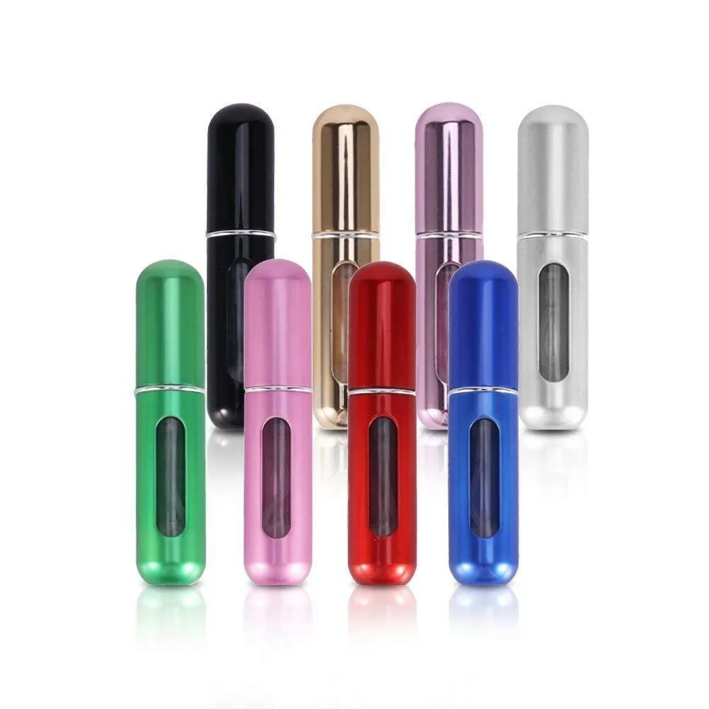 5ML Perfume Travel Refillable Mini Bottle Refillable Portable Perfume Atomizer Mini Perfume Aerosol for Trip Fragrance Empty Spray Bottle Scent Pump Case (Purple)