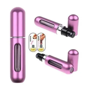 5ML Perfume Travel Refillable Mini Bottle Refillable Portable Perfume Atomizer Mini Perfume Aerosol for Trip Fragrance Empty Spray Bottle Scent Pump Case (Purple)