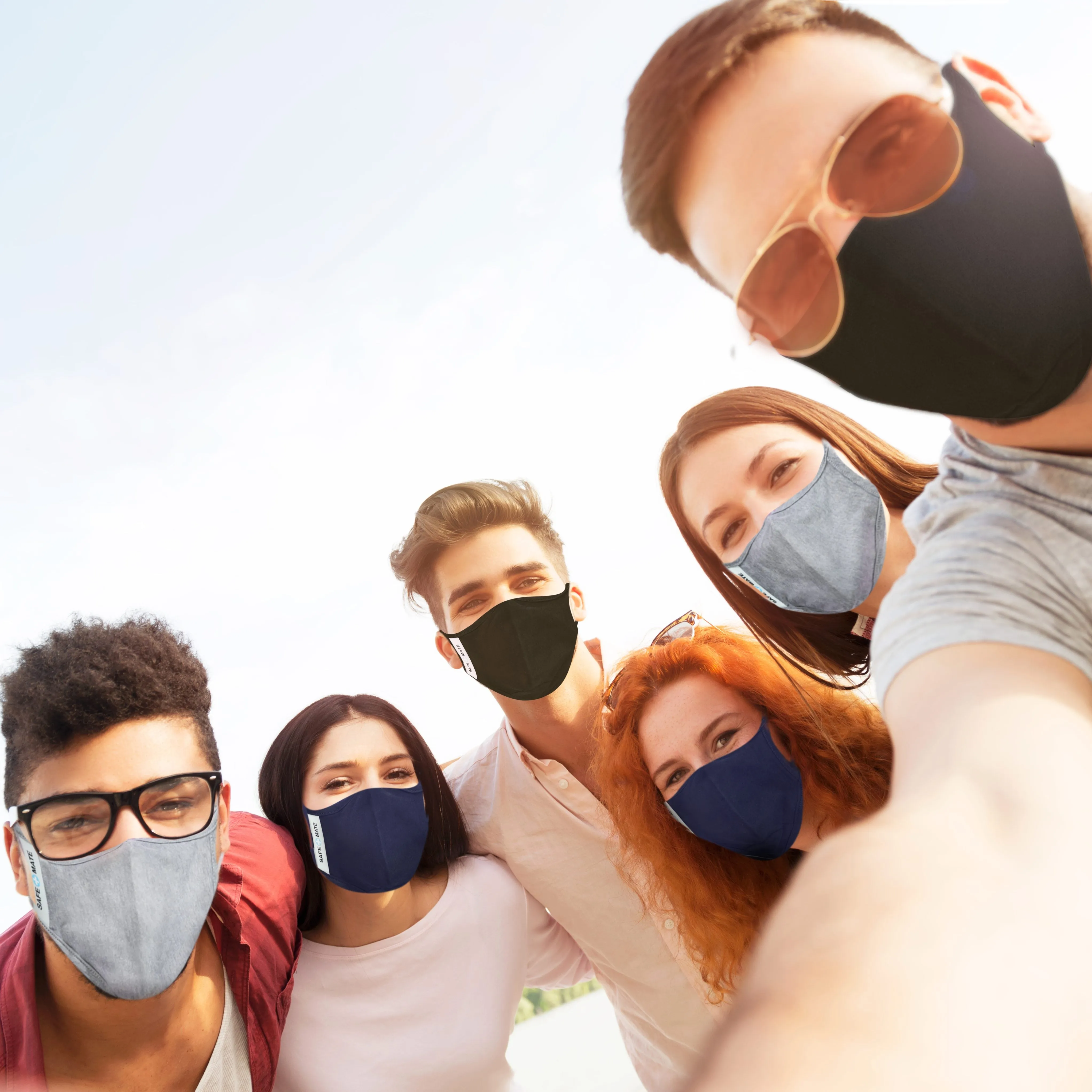 CASE-MATE Safe Mate Washable Cloth Mask - Small to Medium - 3 pack - Black/Navy/Gray