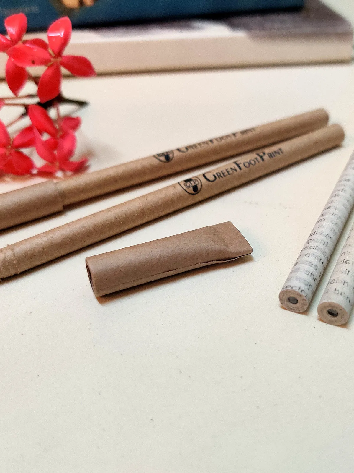 Combo Recycled Paper Pencils Pack Of 10 & Paper Pens Pack Of 5