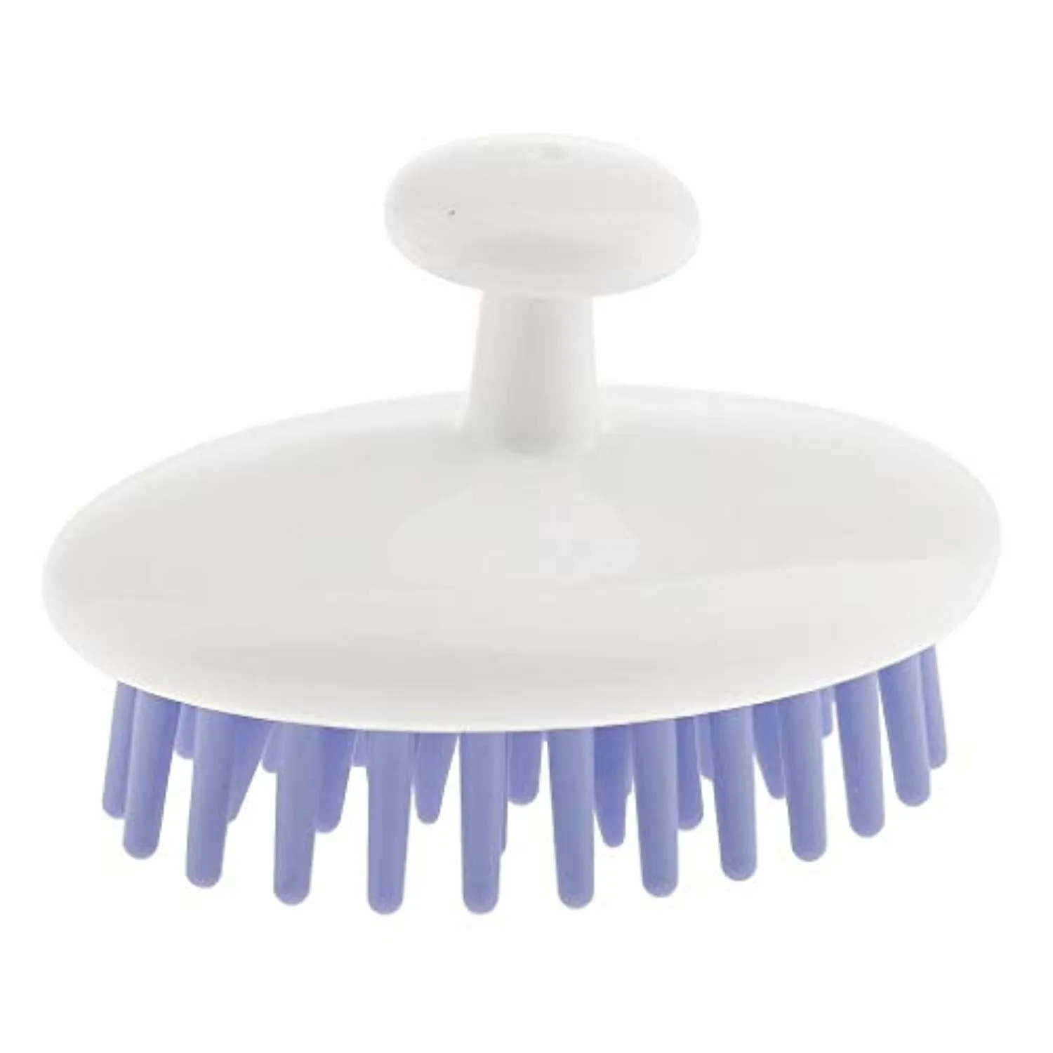 Electomania Comfortable Silicone Body Washing Hair Shampoo Scalp Massage Brush Comb Conditioner Clean Head Salon - Purple White