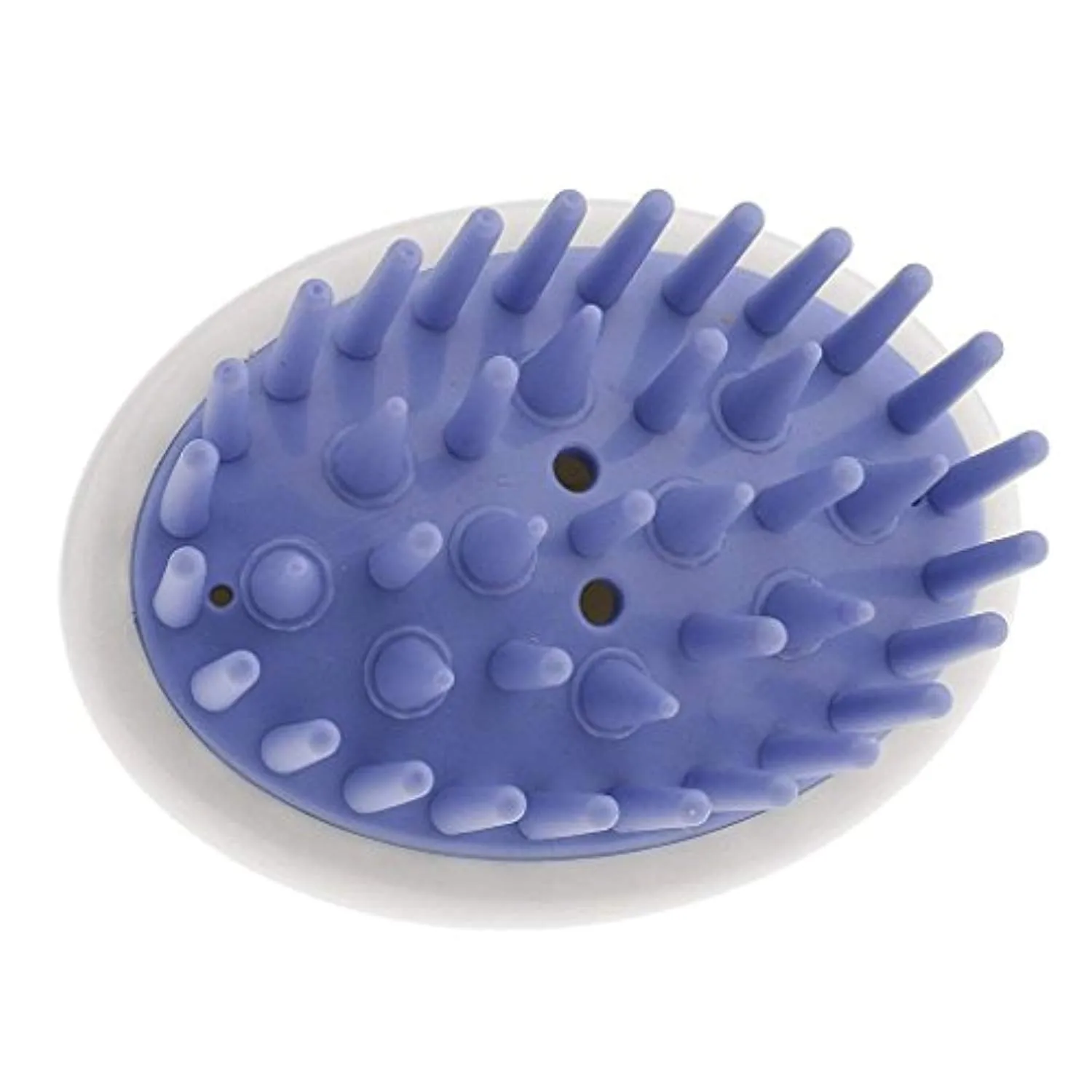 Electomania Comfortable Silicone Body Washing Hair Shampoo Scalp Massage Brush Comb Conditioner Clean Head Salon - Purple White