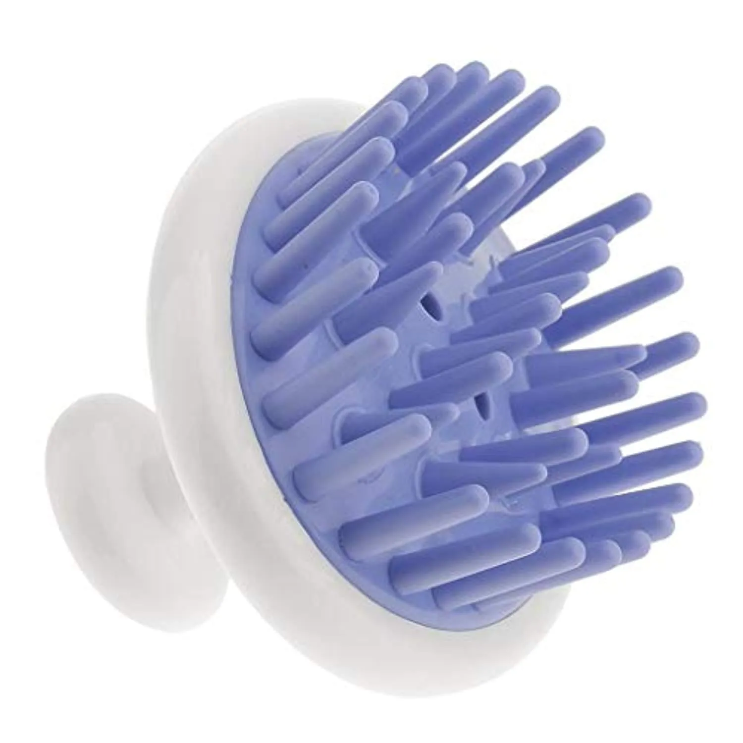 Electomania Comfortable Silicone Body Washing Hair Shampoo Scalp Massage Brush Comb Conditioner Clean Head Salon - Purple White