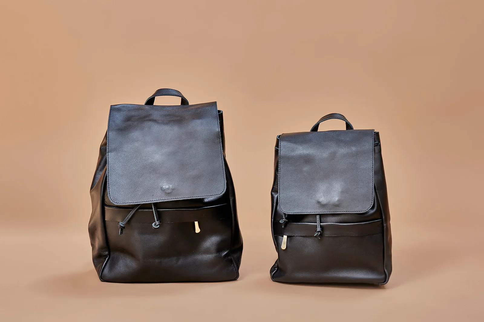 Enku Leather Backpack - Black