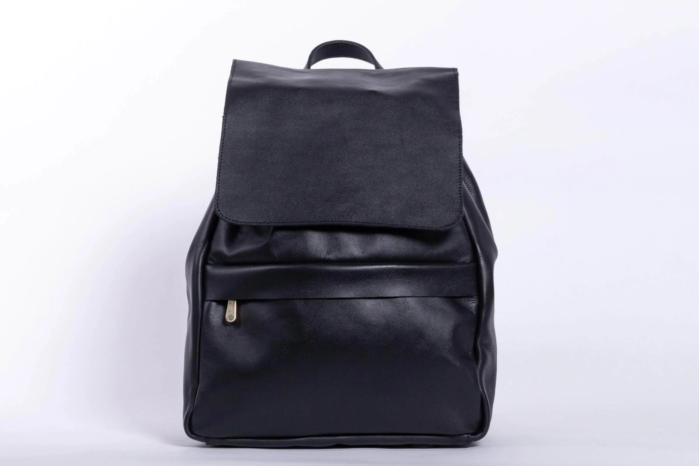 Enku Leather Backpack - Black