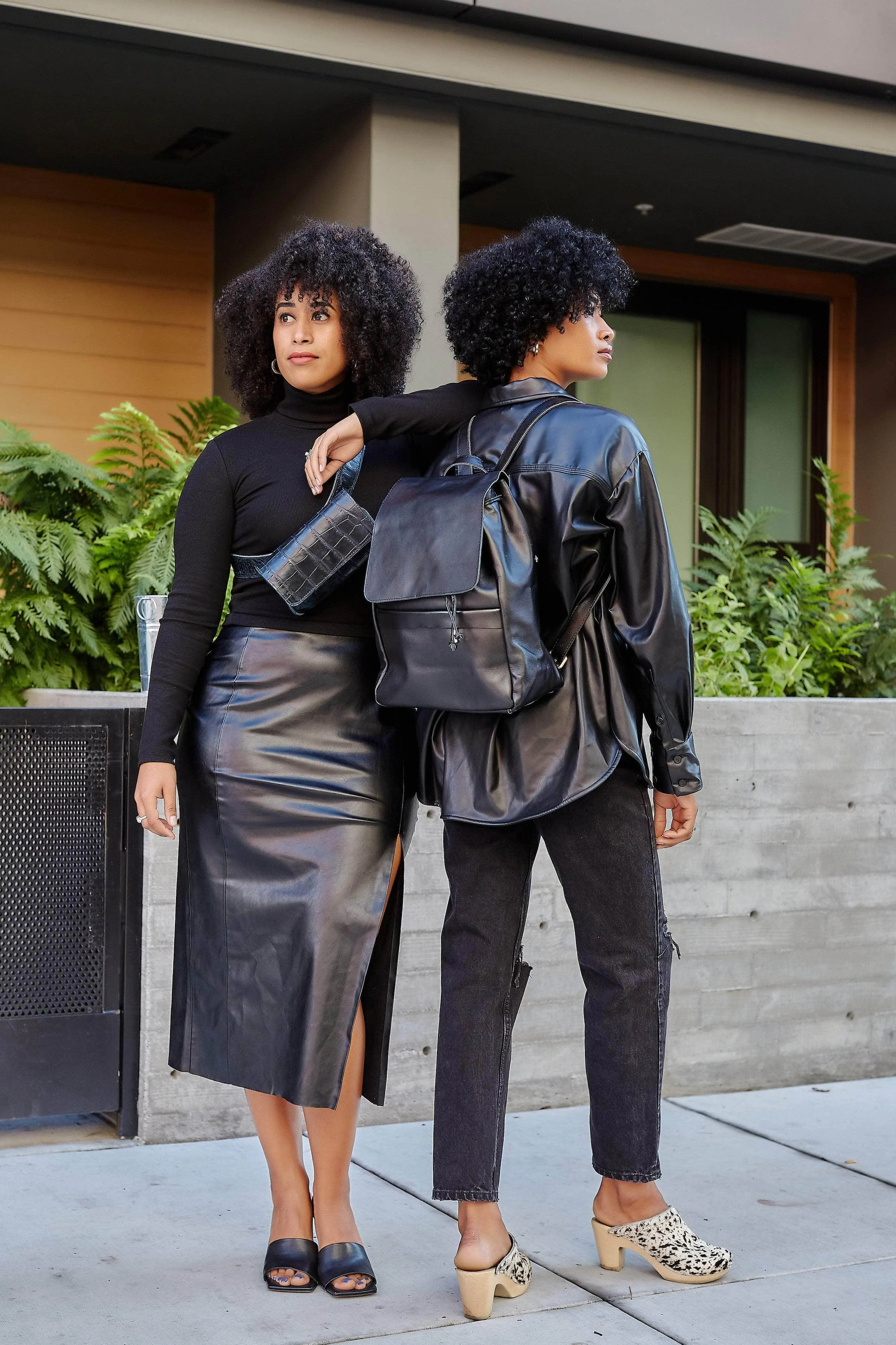 Enku Leather Backpack - Black