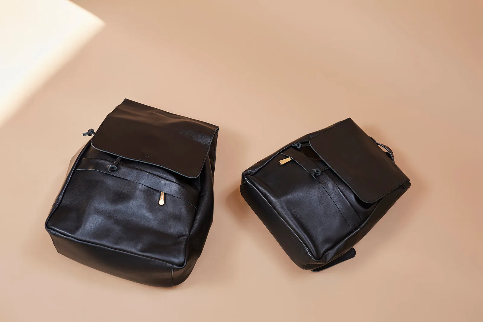 Enku Leather Backpack - Black