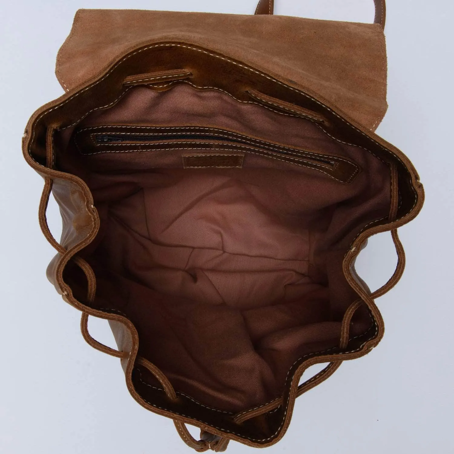 Enku Leather Backpack - Walnut