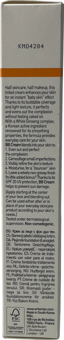 Erborian Bb Cream With Ginseng Nude 40