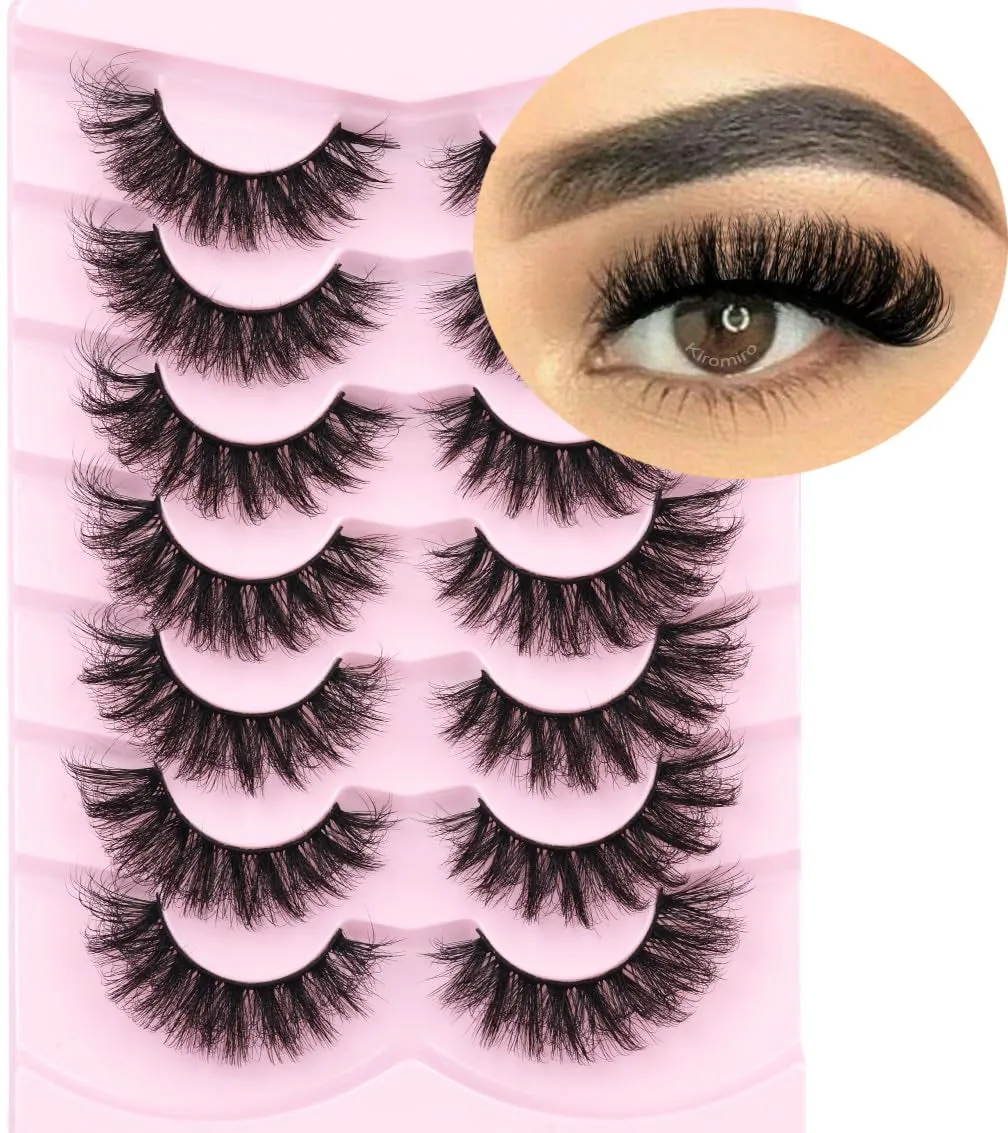 Fluffy Cat Eye Faux Mink Lashes - 6D Volume Wispy Extensions for a Natural Look