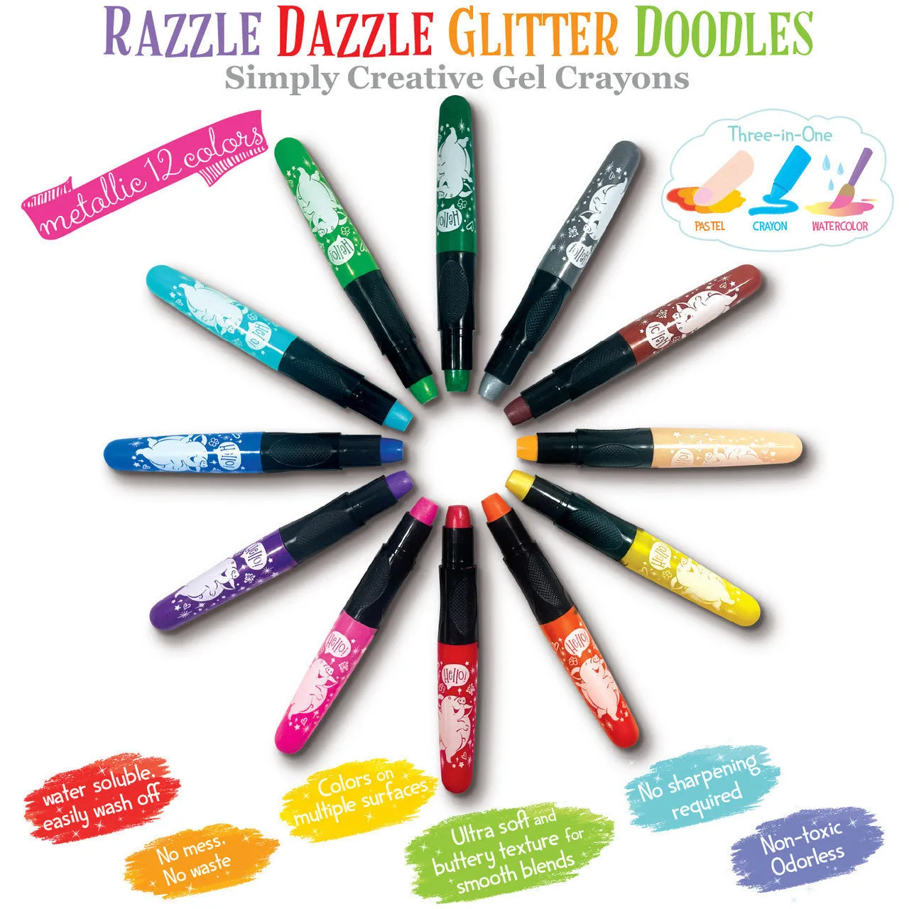 Glitter Dinosaur Dry Erase Coloring Gift Set
