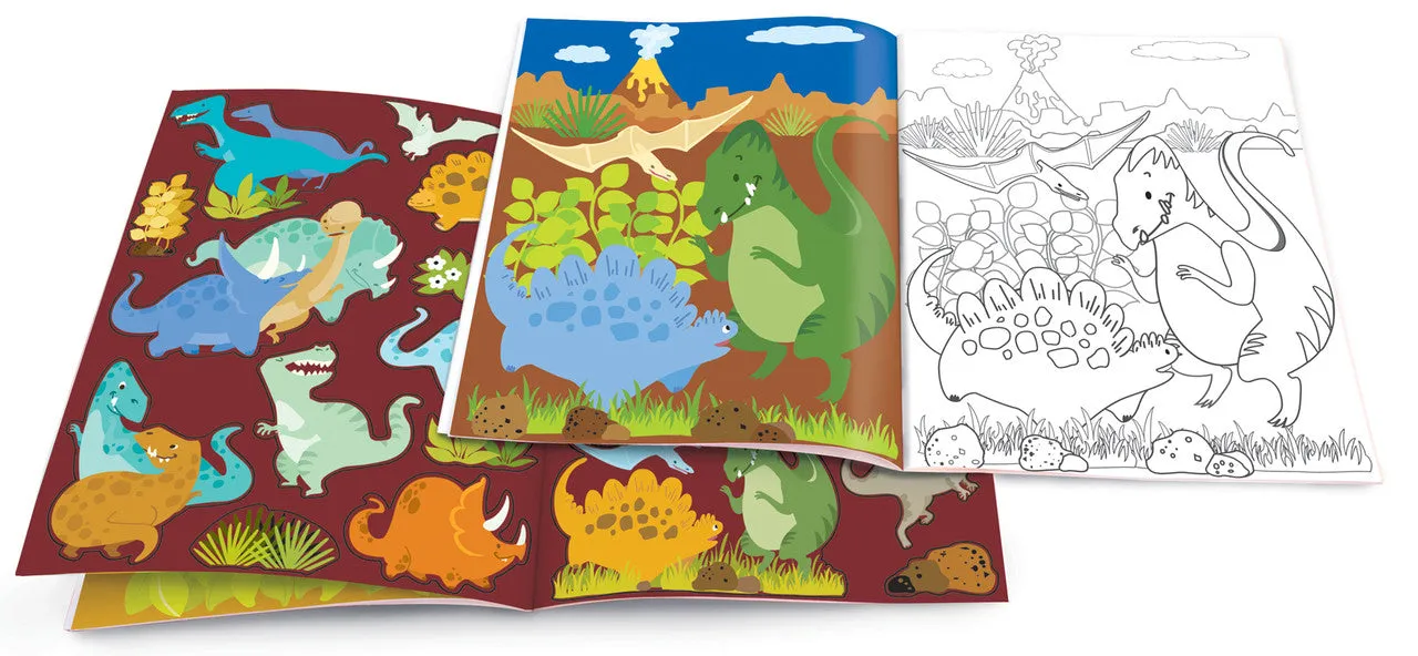 Glitter Dinosaur Dry Erase Coloring Gift Set