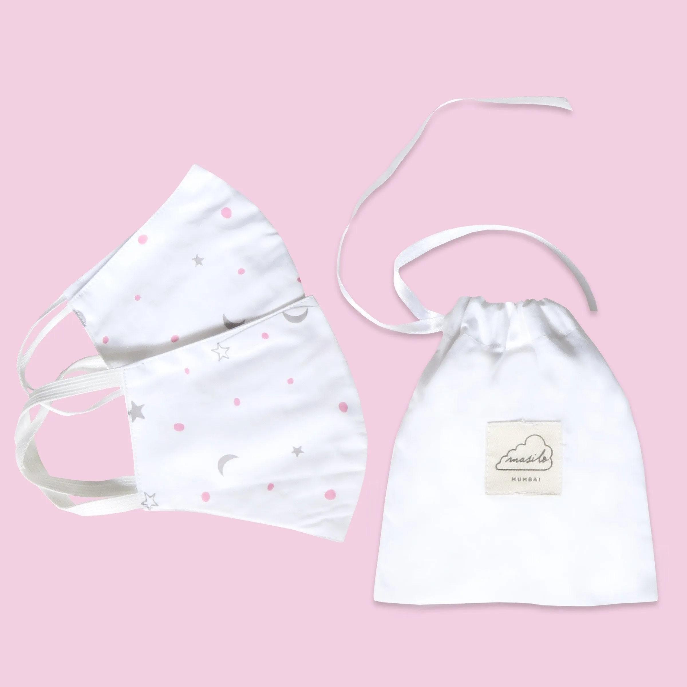 Masilo Twinning Face Mask Set  Star Pink (Adult/Kid)
