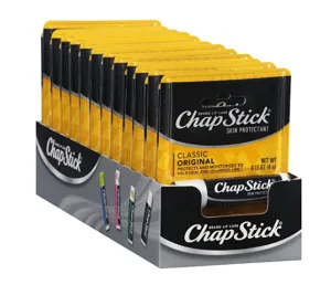 Pack of 12 ChapSticks (regular flavor)