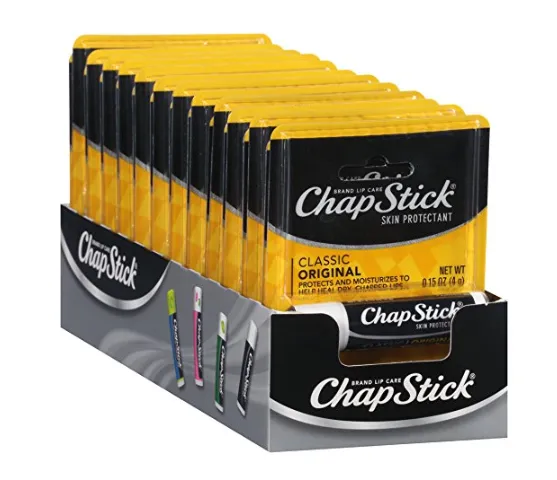 Pack of 12 ChapSticks (regular flavor)