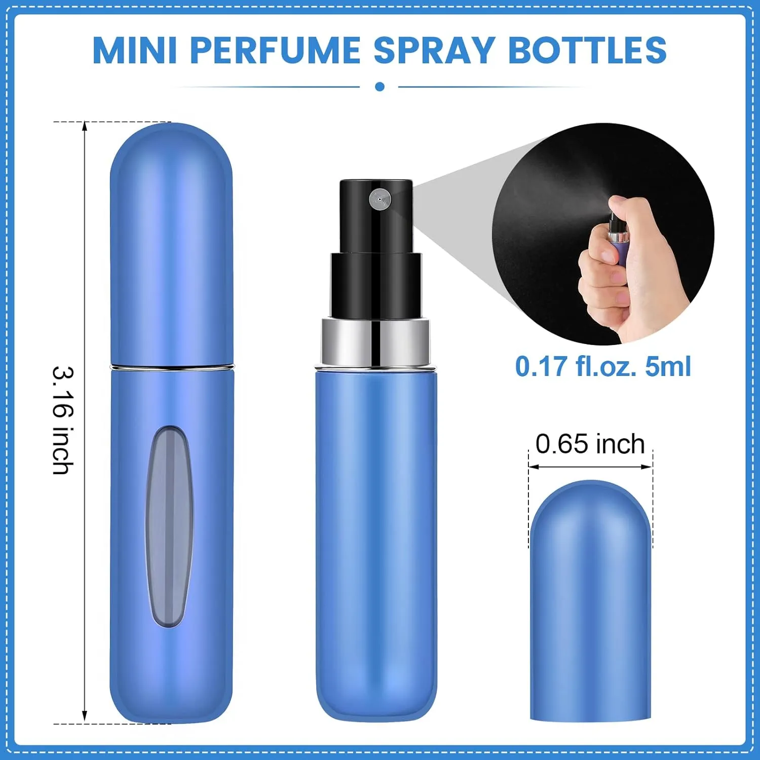 Portable Mini Refillable Perfume Bottle Spray Scent Pump Atomizer Bottles ( Pack of 10 )