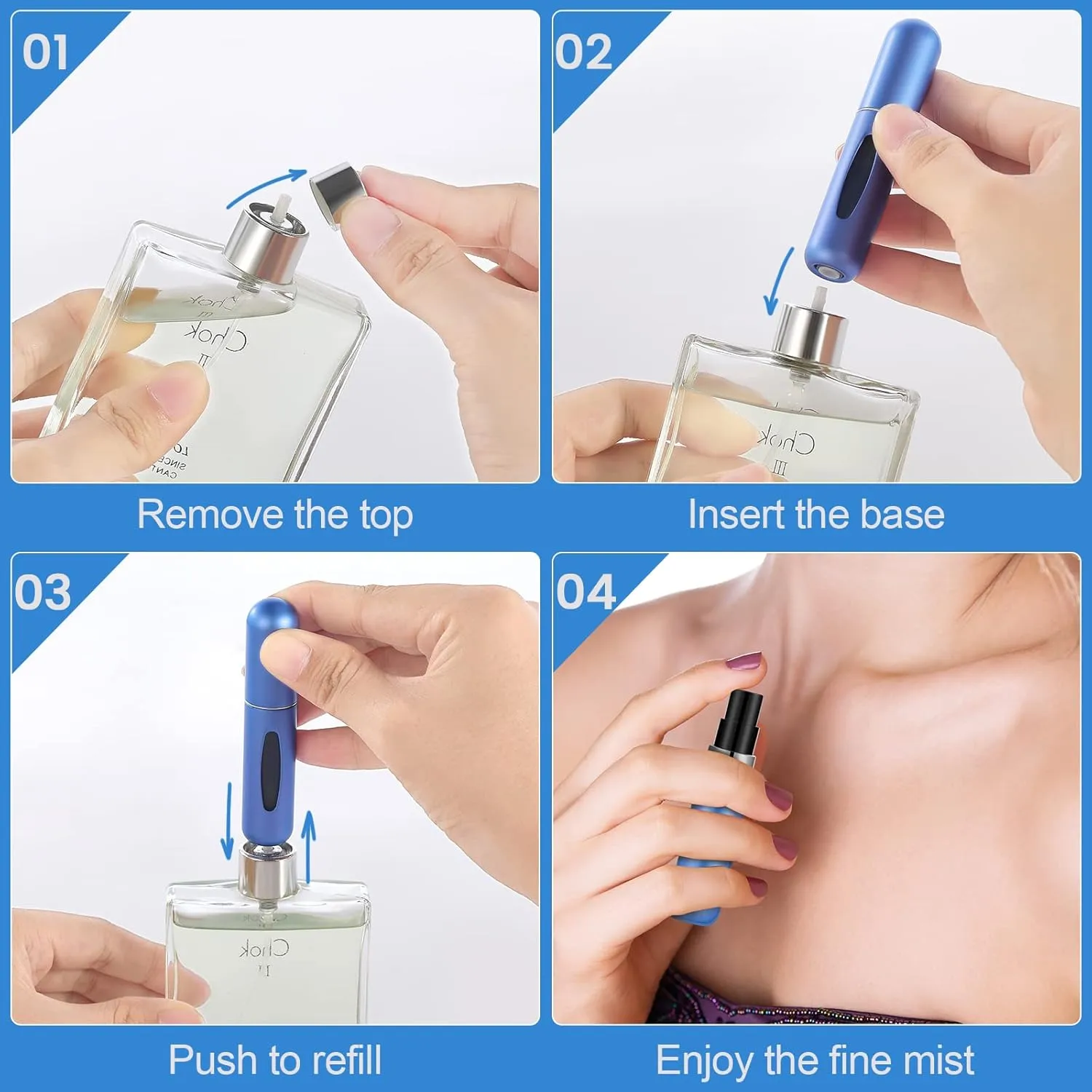 Portable Mini Refillable Perfume Bottle Spray Scent Pump Atomizer Bottles ( Pack of 10 )