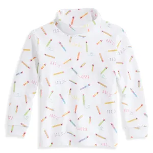 Printed Pima Turtleneck -- Pencils