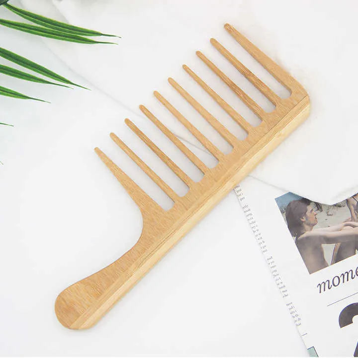 Private Label Large Size Bamboo Wooden-مشط شعر خشبي