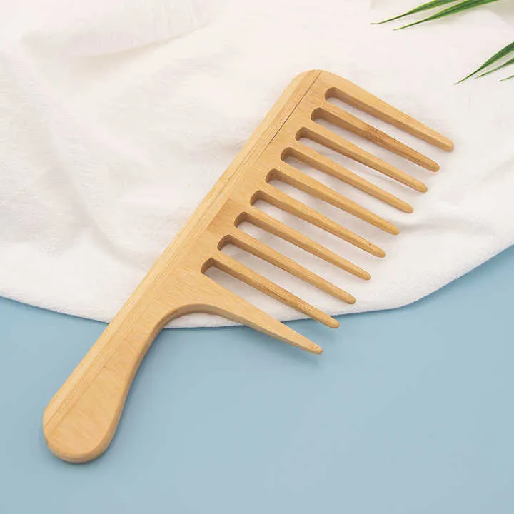 Private Label Large Size Bamboo Wooden-مشط شعر خشبي