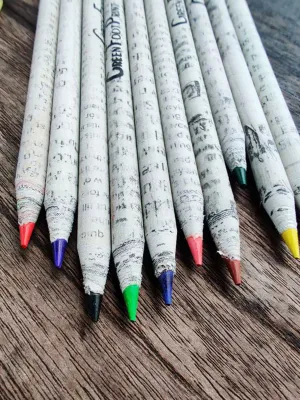 Recycled Newspaper Plantable Seed Color Pencils -Pack Of 20