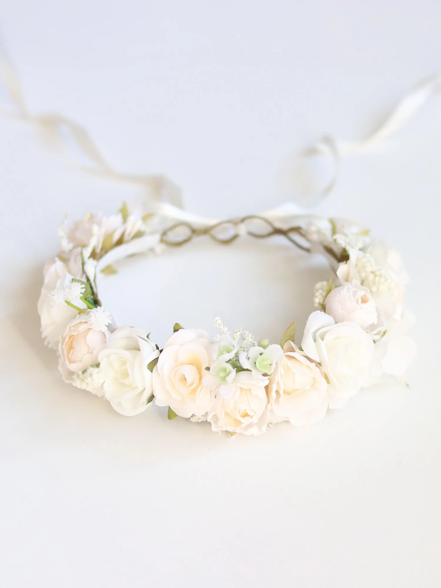 Rose flower crown - cream