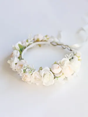 Rose flower crown - cream