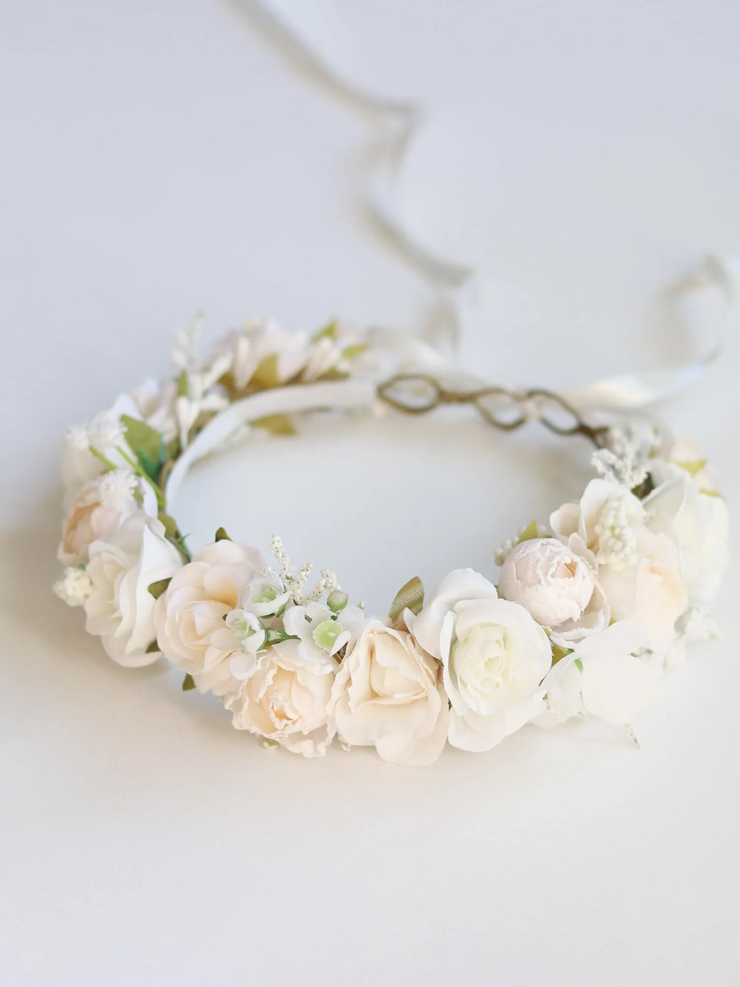 Rose flower crown - cream