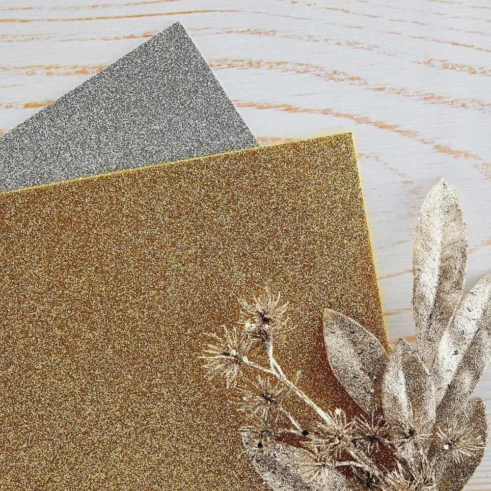 Spellbinders Gold & Silver Glitter Foam Sheets 8.5"X11" 10/Pkg